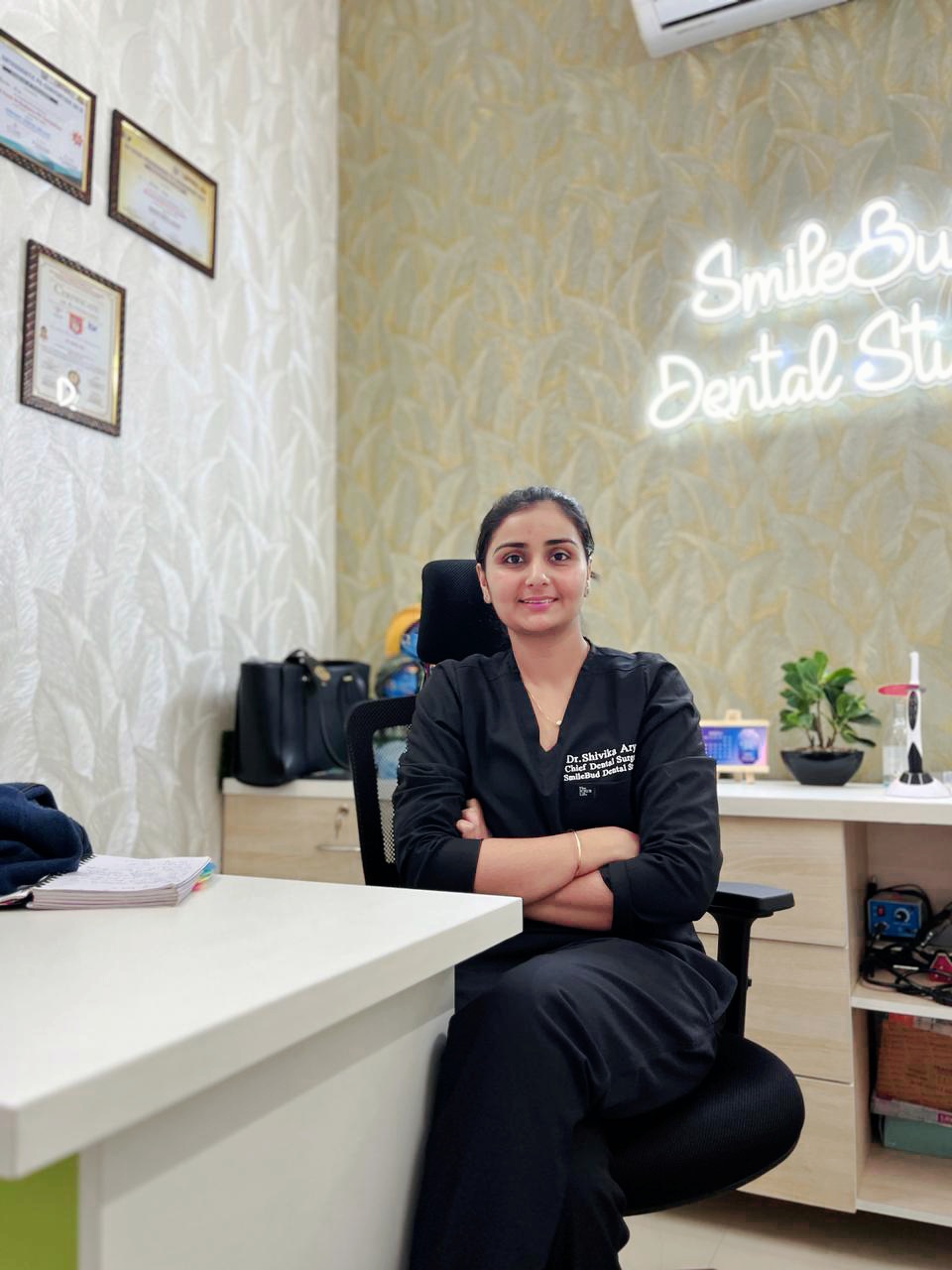 Dr. Shivika Arya at Dental Vedaa clinic — advanced dental care in Chandigarh
